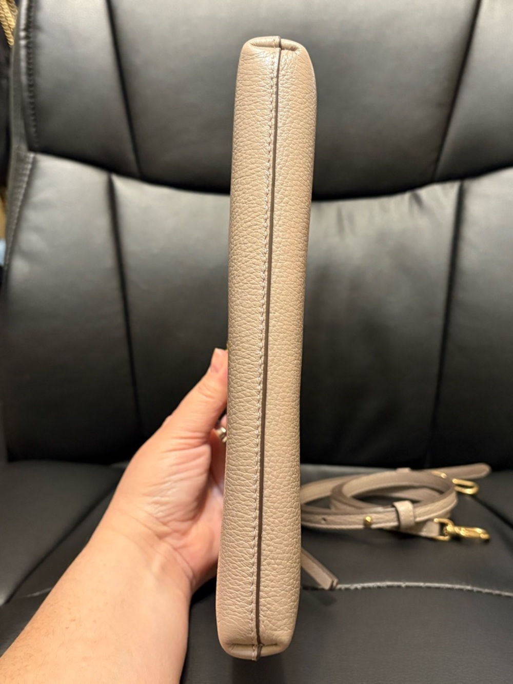 Tory Burch Kira Pebbled gray Leather Crossbody - Picture 5 of 8